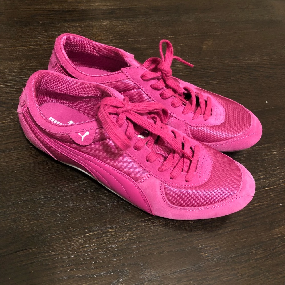 Pink puma sneakers